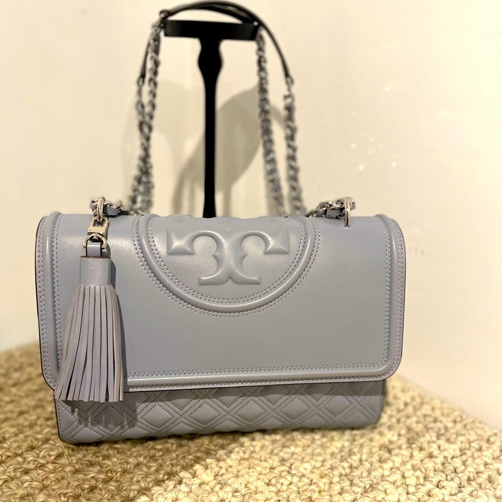 Tory Burch Fleming Convertible Leather Shoulder Bag